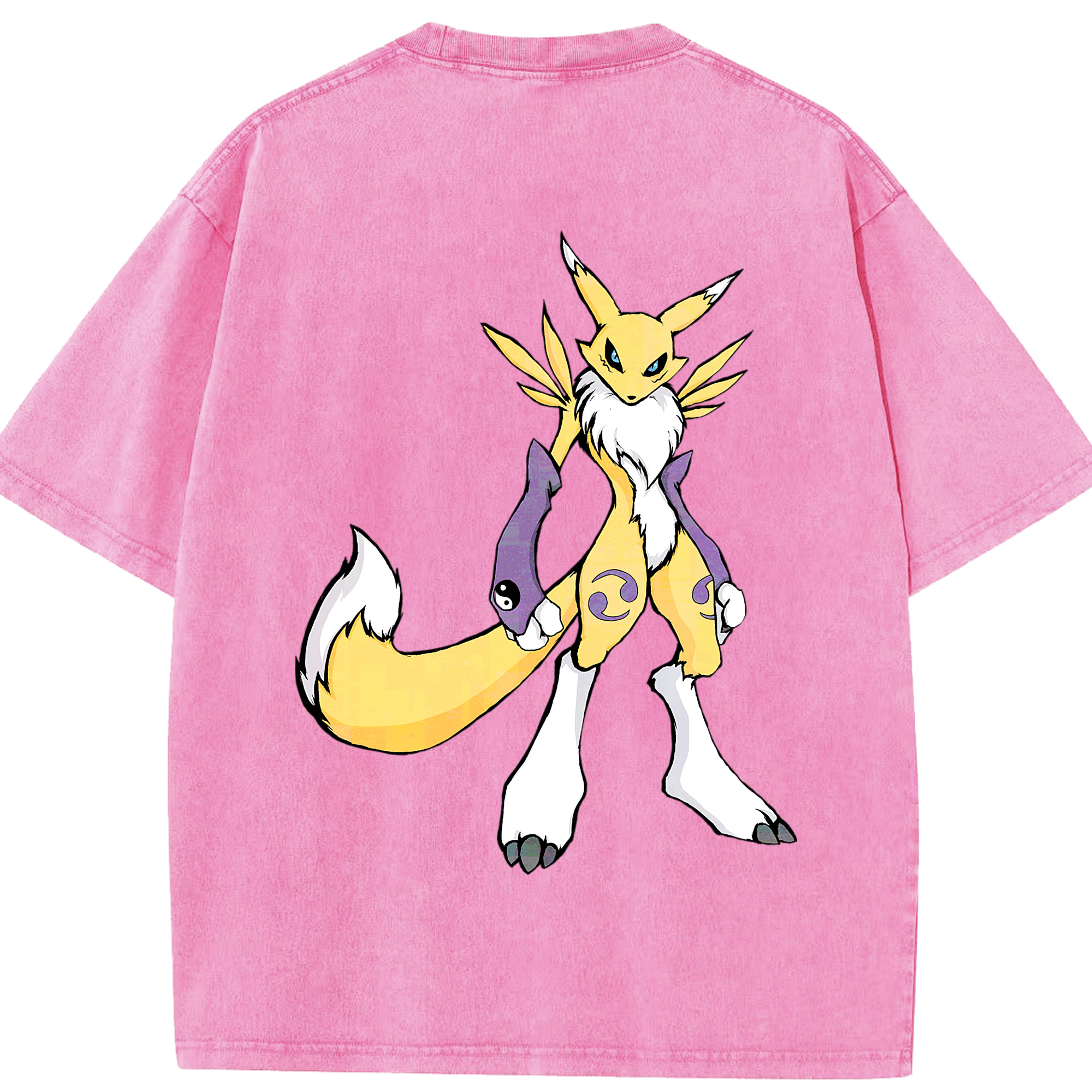 （画像用） Digimon デジタルモンスター/デジモン 綿100% ヴィンテージ風 半袖Tシャツ（背面プリント）